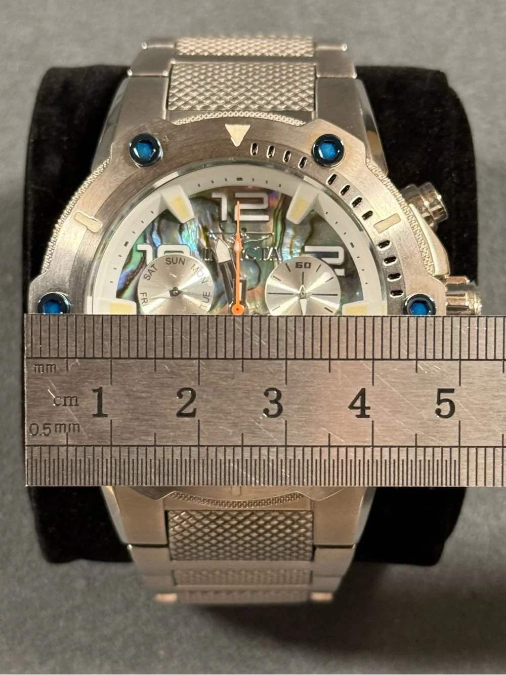 Invicta 25497 Speedway Viper Silver Watch Iridescent Abalone Dial Blue Accents